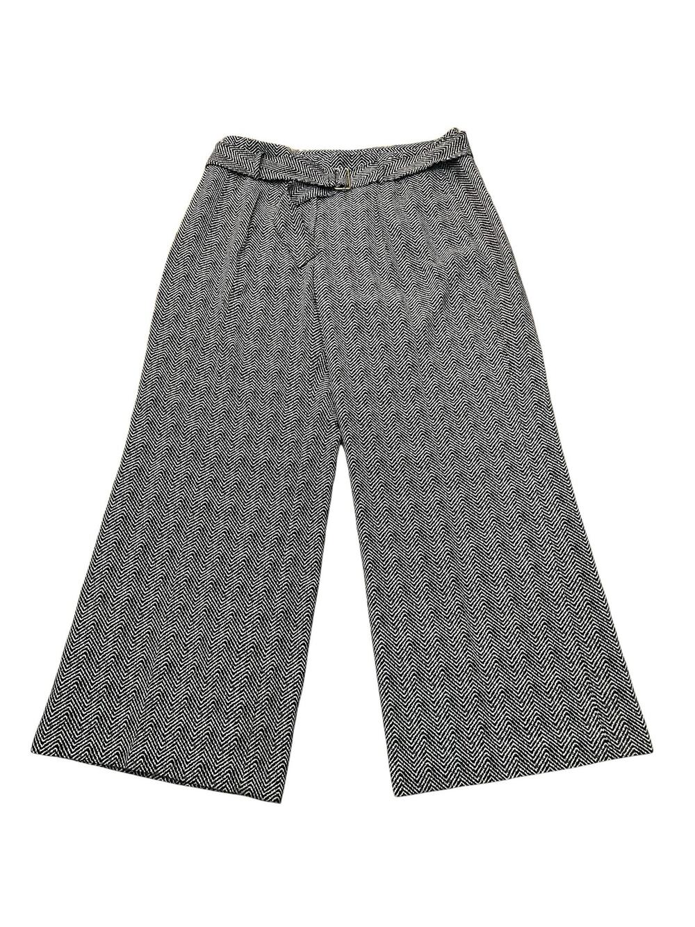 White House Black Market Luna Wide Leg Trousers Pants 16 Curvy Herringbone Print